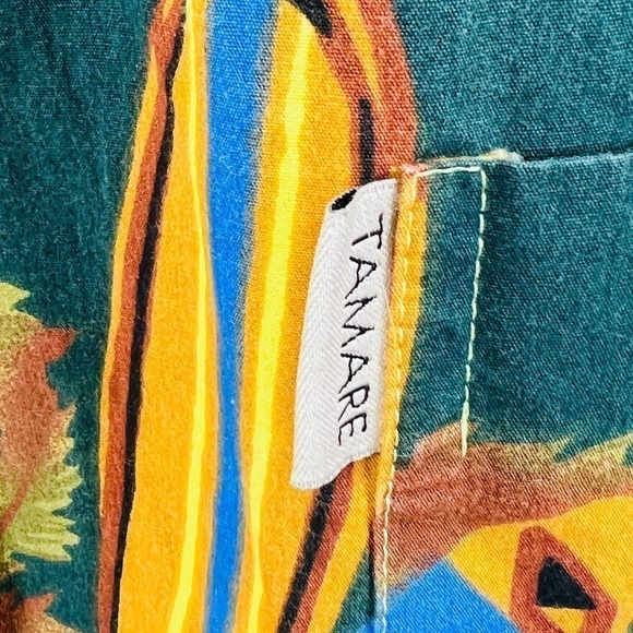 Tamare Hawaiian Shirt Men’s Medium Vintage Surfboards Floral Aloha Cotton - Picture 7 of 12